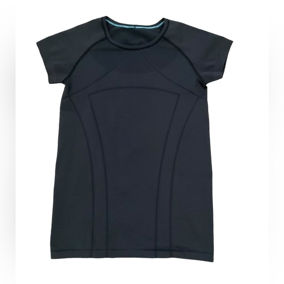 Ivivva / Lululemon Youth Swiftly Tech Top Girls Size 14 Black Active Athletic - Picture 1 of 8